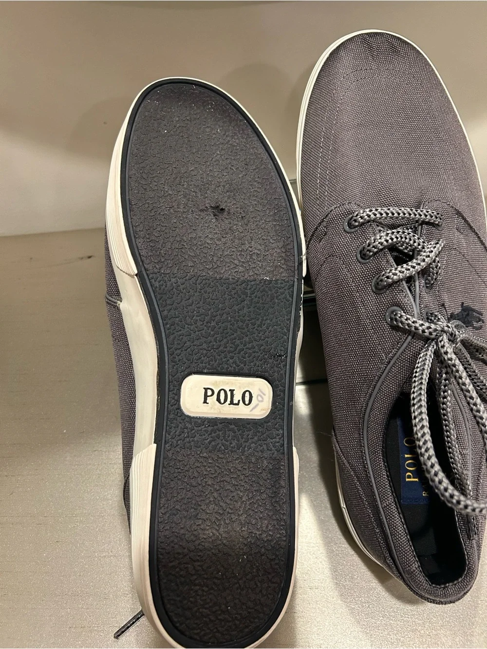 Polo by Ralph Lauren Men's Charcoal Canvas Lace-Up Sneakers